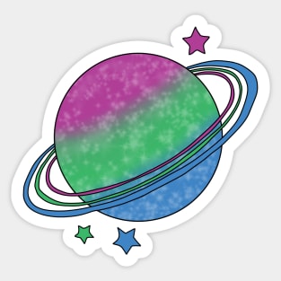 Polysexual Pride Planet Sticker